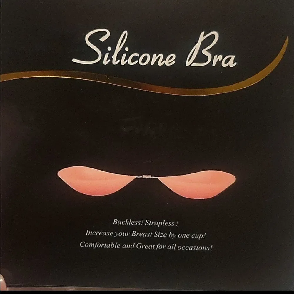 Strapless backless adhesive bra